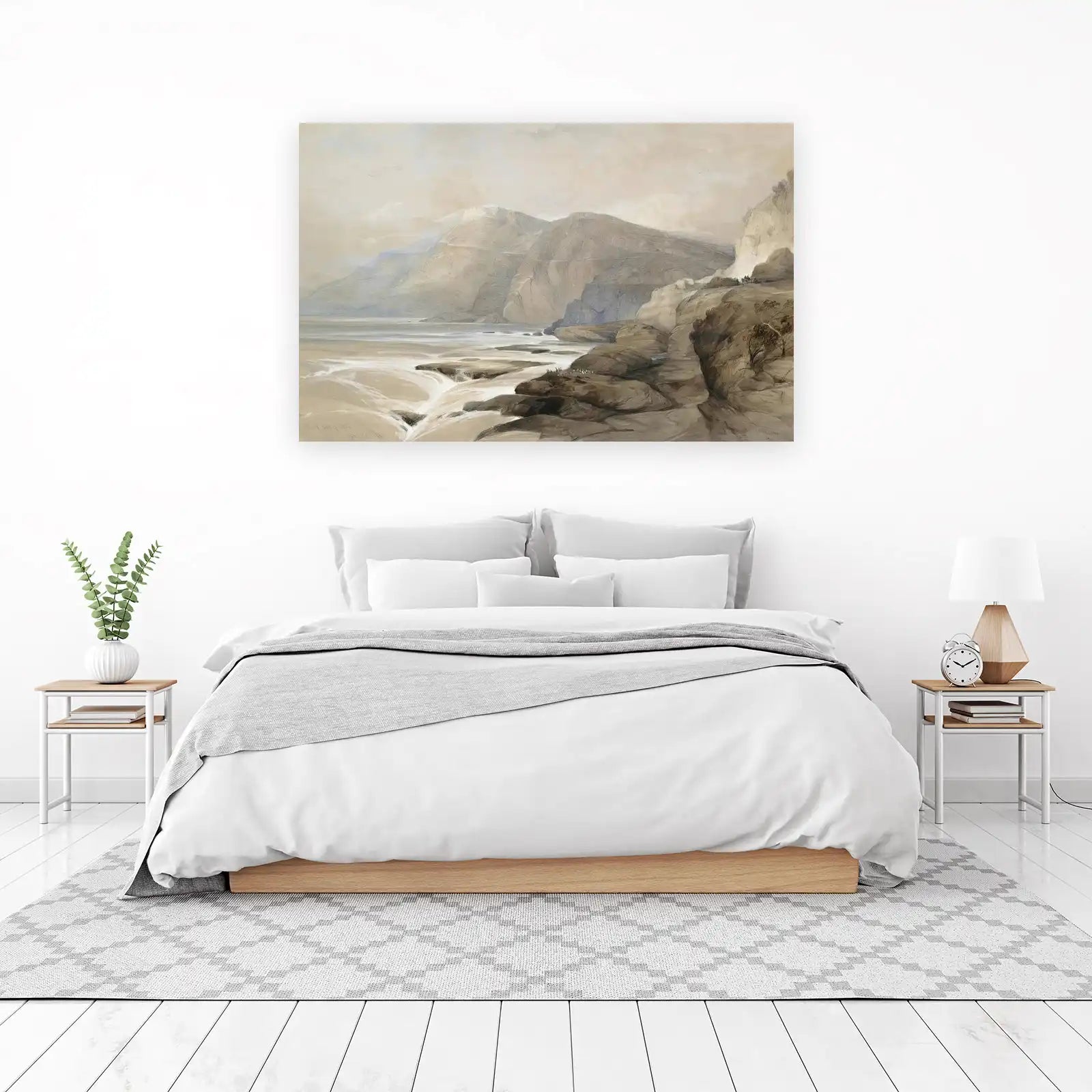 Coastal Mountain Landscape Vintage Art Wall Art