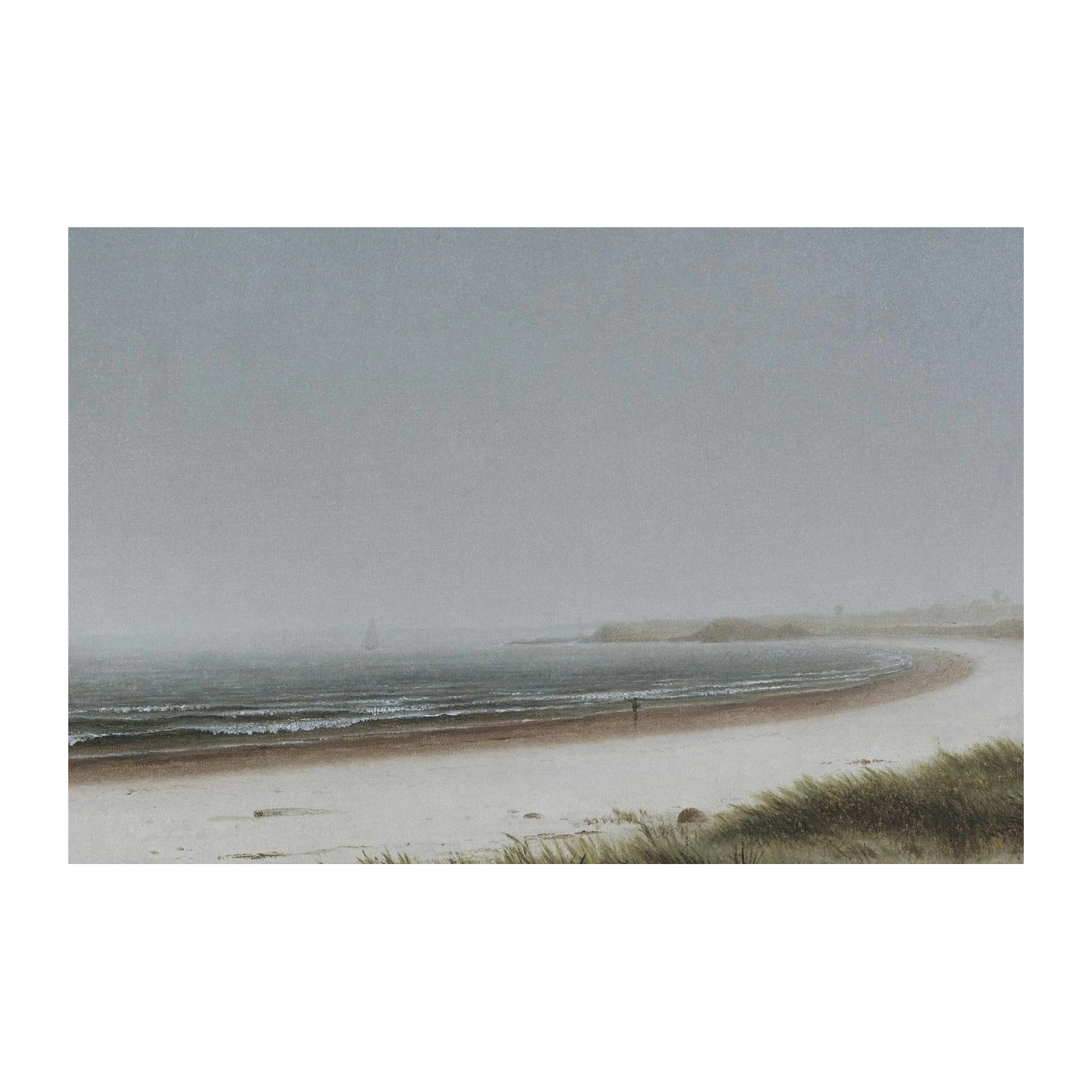 Misty Beach Serenity Coastal Landscape Wall Art