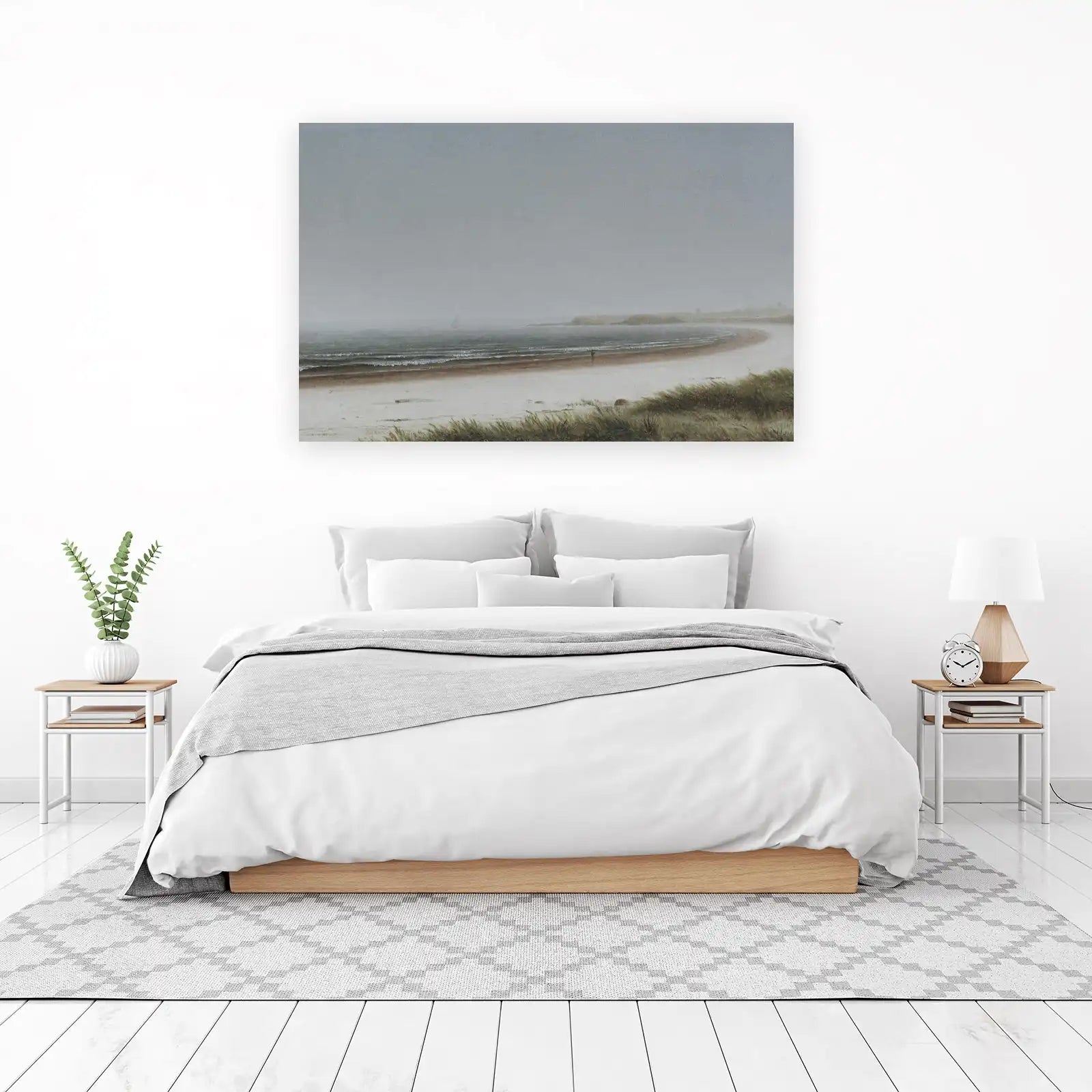 Misty Beach Serenity Coastal Landscape Wall Art