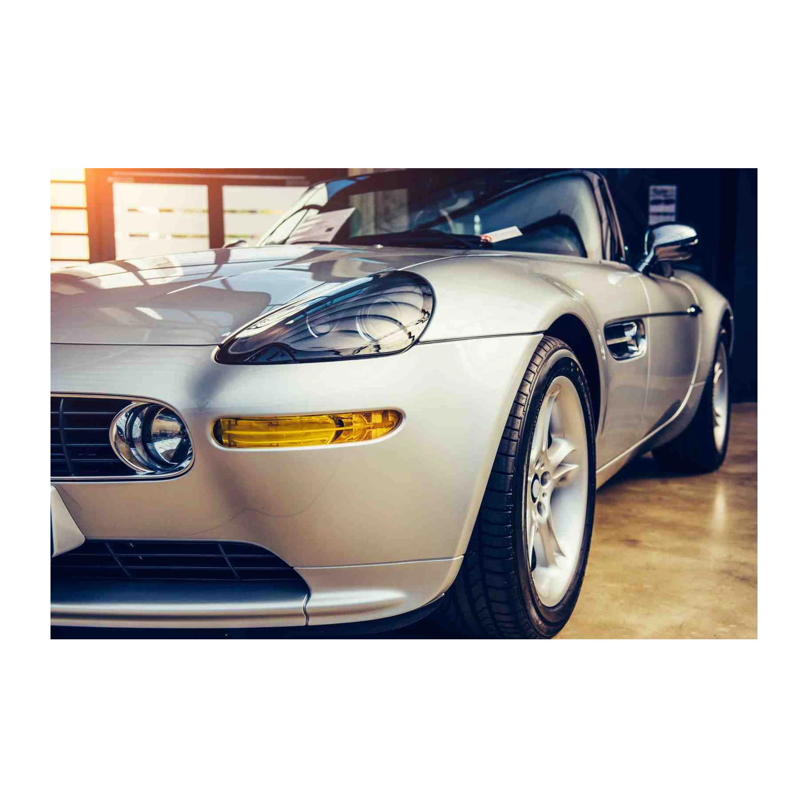 Classic Silver Sports Car Automotive Wall Art
