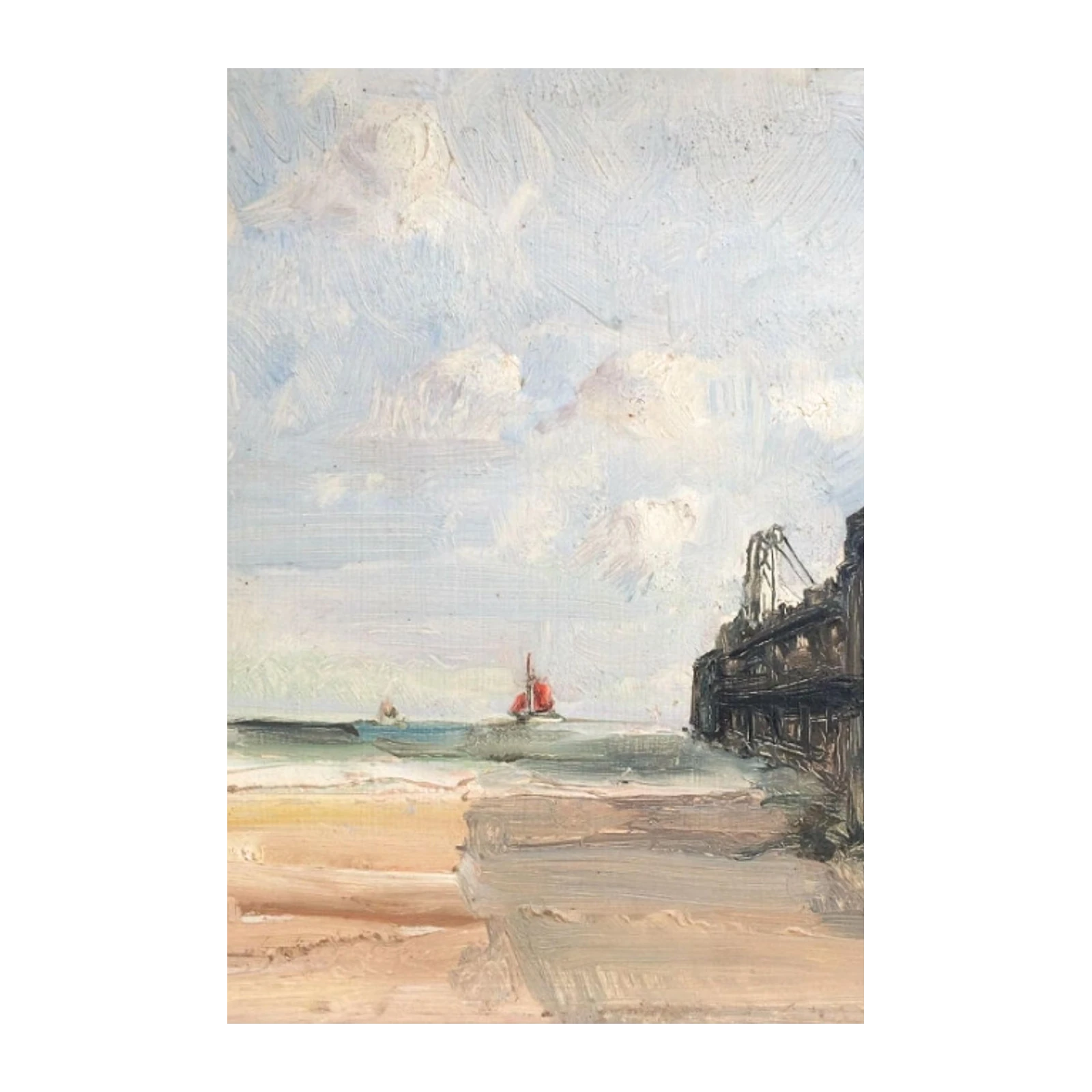 Seaside Serenity: Beach Boat Wall Art