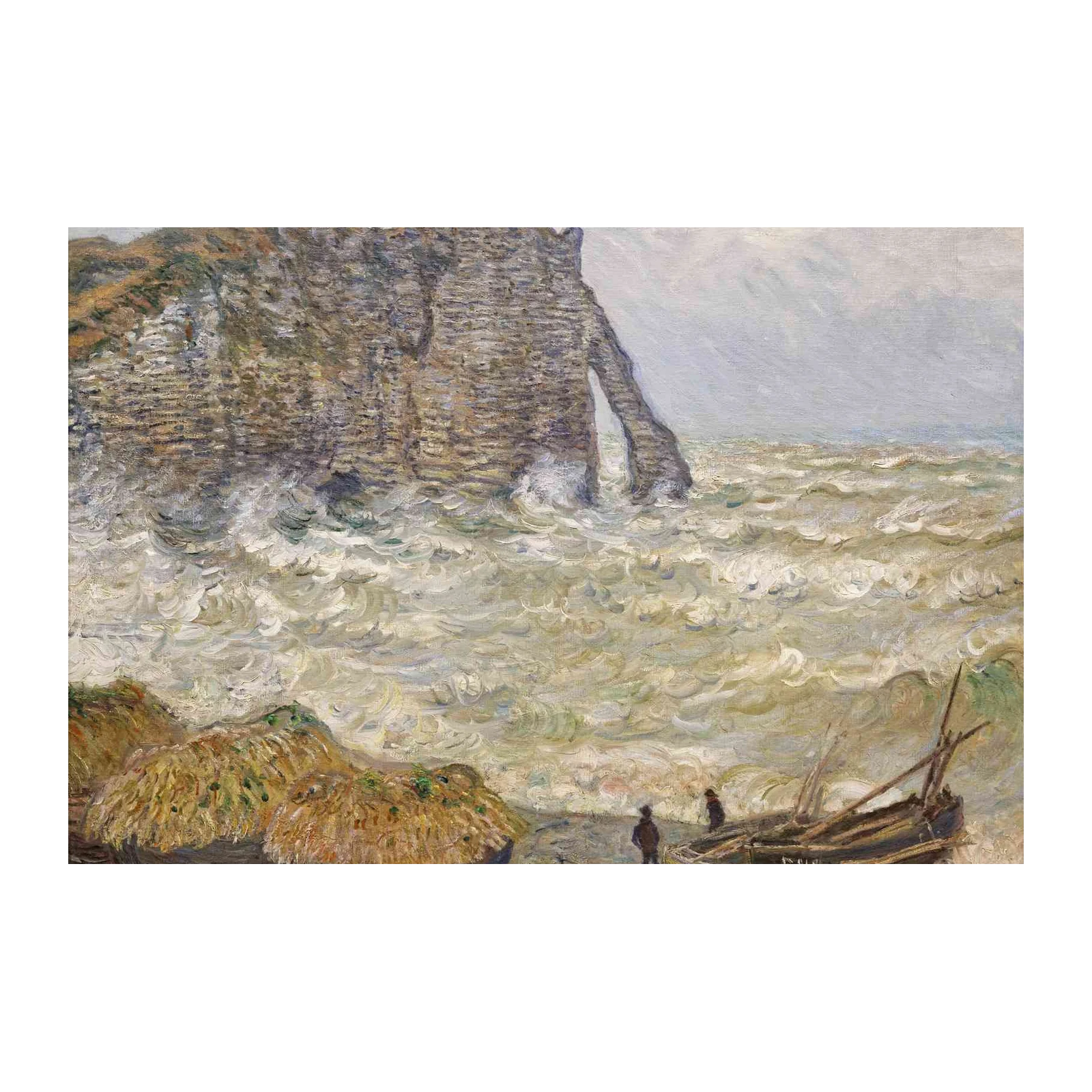 Stormy Etretat Cliffs Seascape Impressionist Wall Art