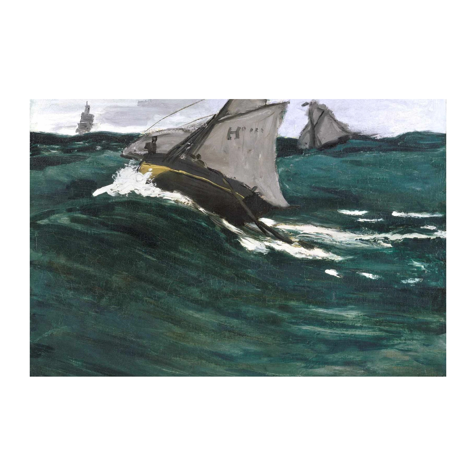 Impressionist Sailing Ship Storm Wall Art