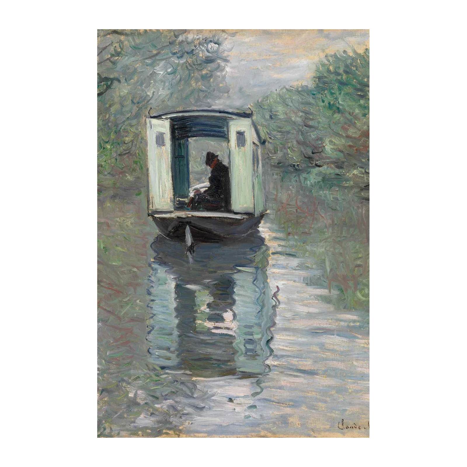 Serene Water Lily Studio Boat Monet Wall Art