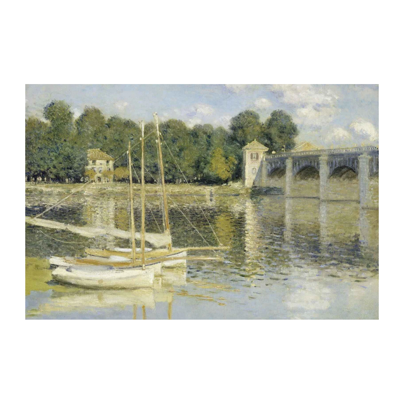 Monet's Riverside Serenity Wall Art