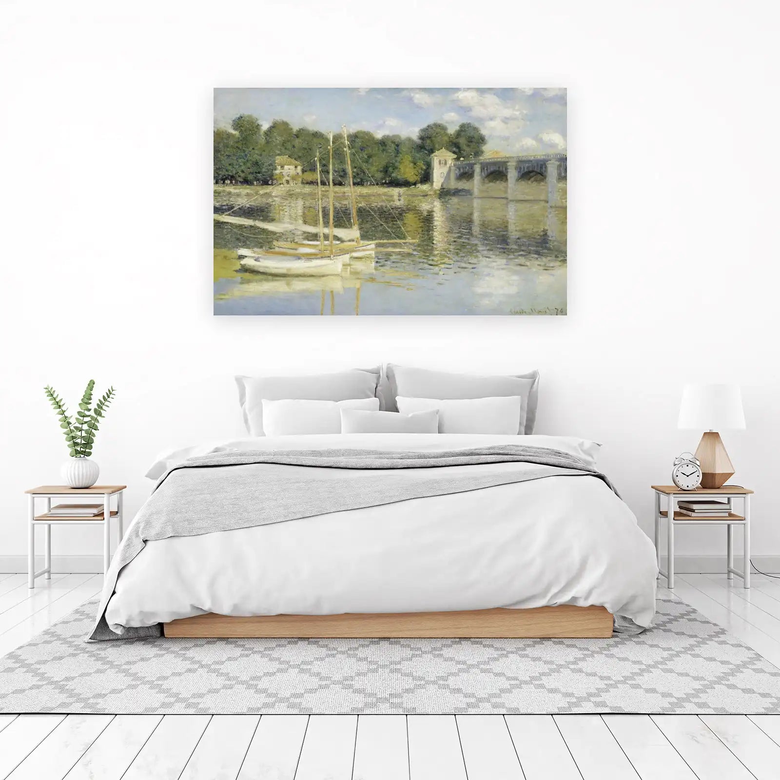 Monet's Riverside Serenity Wall Art