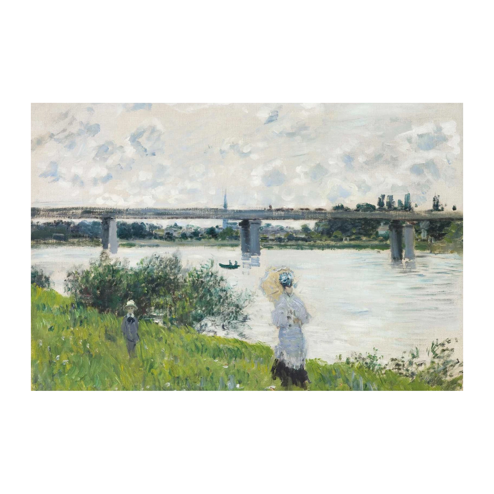 Impressionist Riverside Scene Wall Art