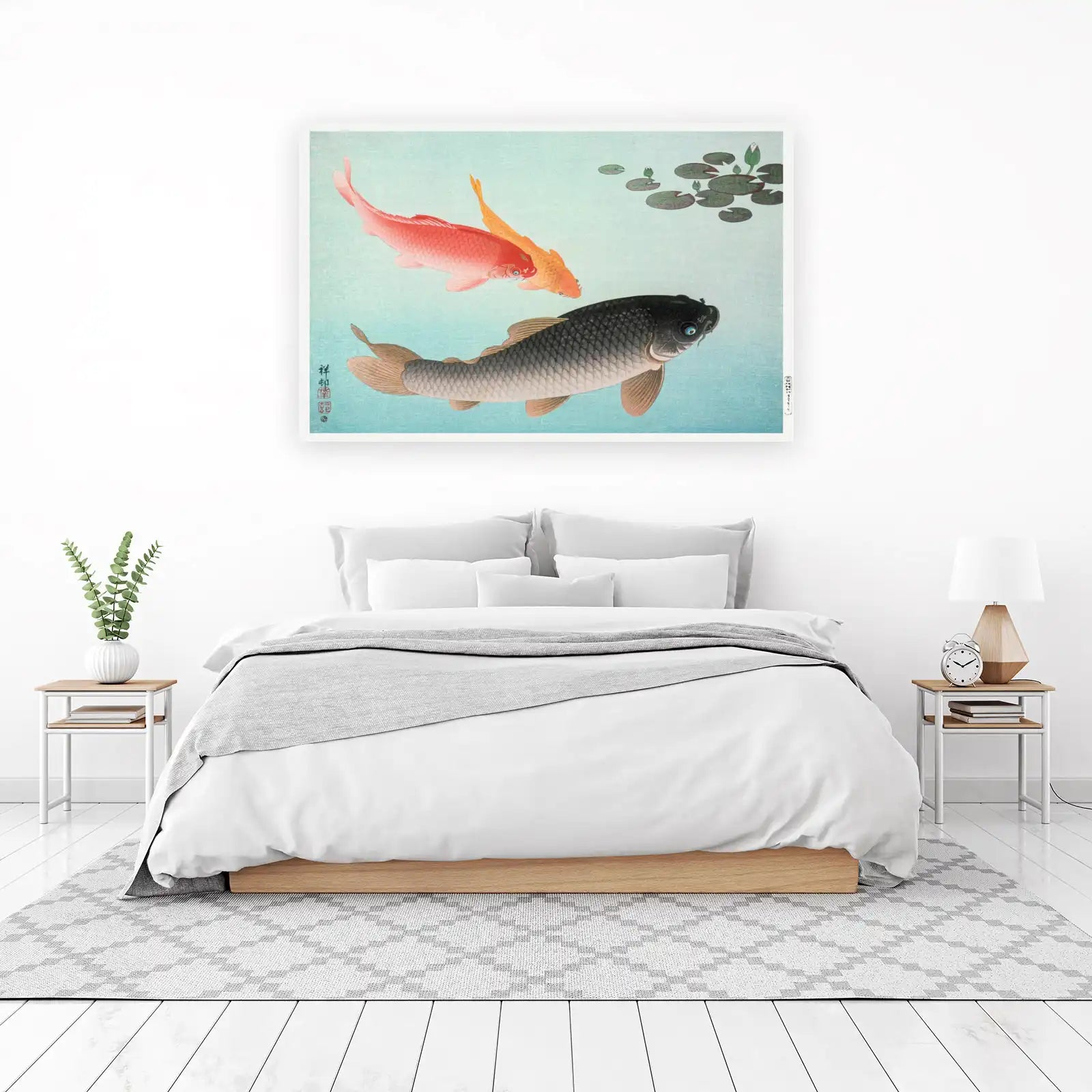 Koi Fish Serenity Japanese Art Wall Art
