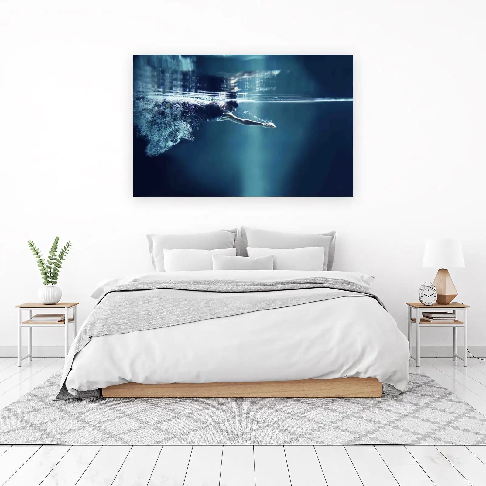 Aquatic Serenity Swimmer Wall Art