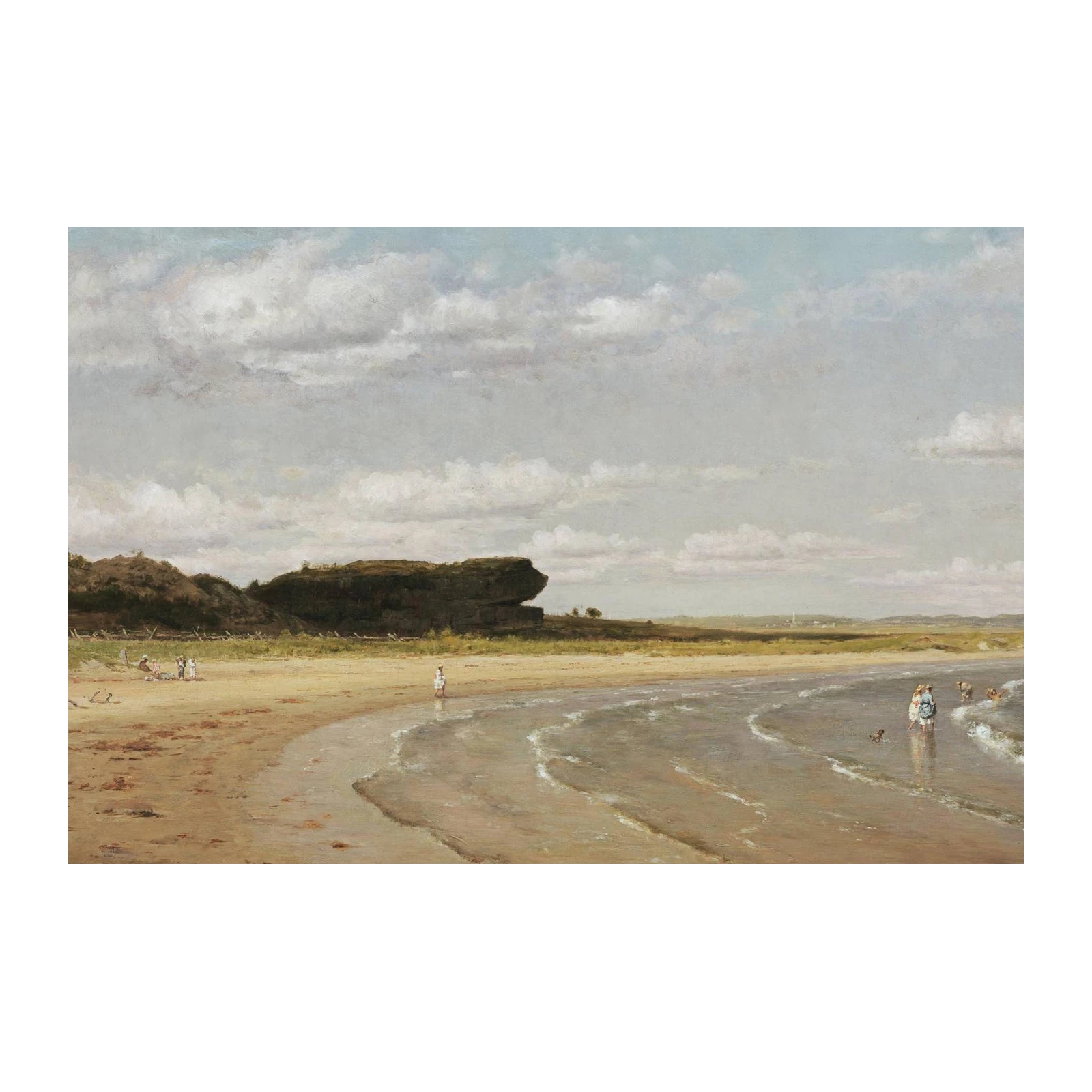Vintage Beach Scene Coastal Landscape Wall Art