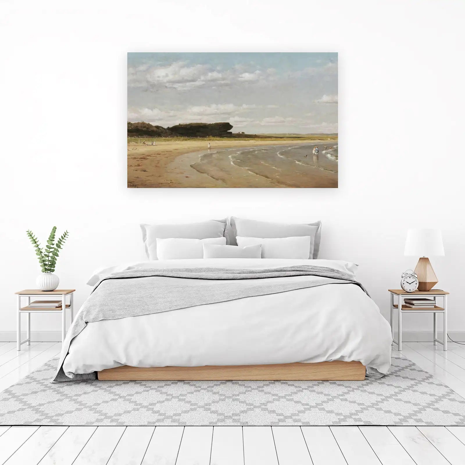 Vintage Beach Scene Coastal Landscape Wall Art