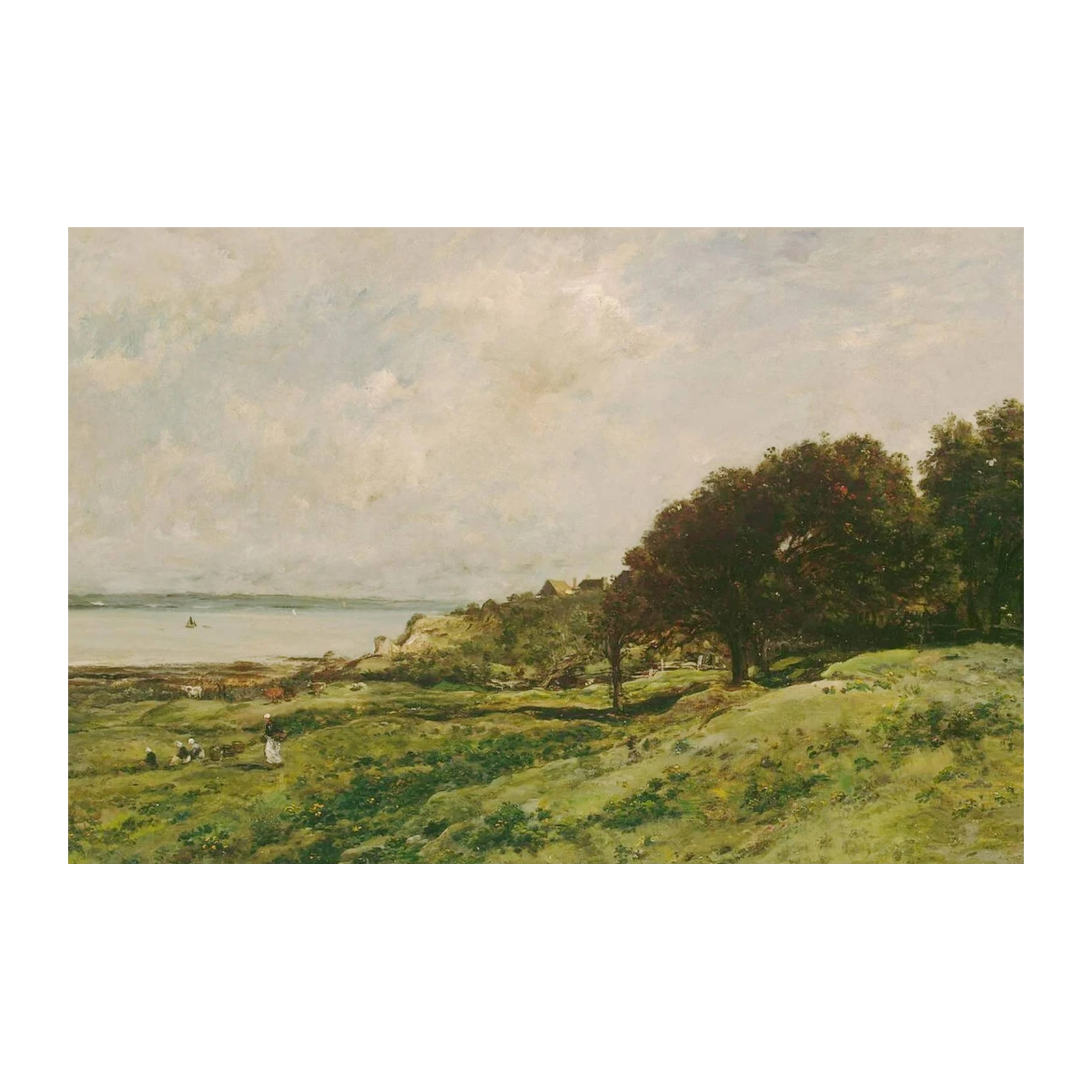Pastoral Coastal Landscape Oil Painting Wall Art