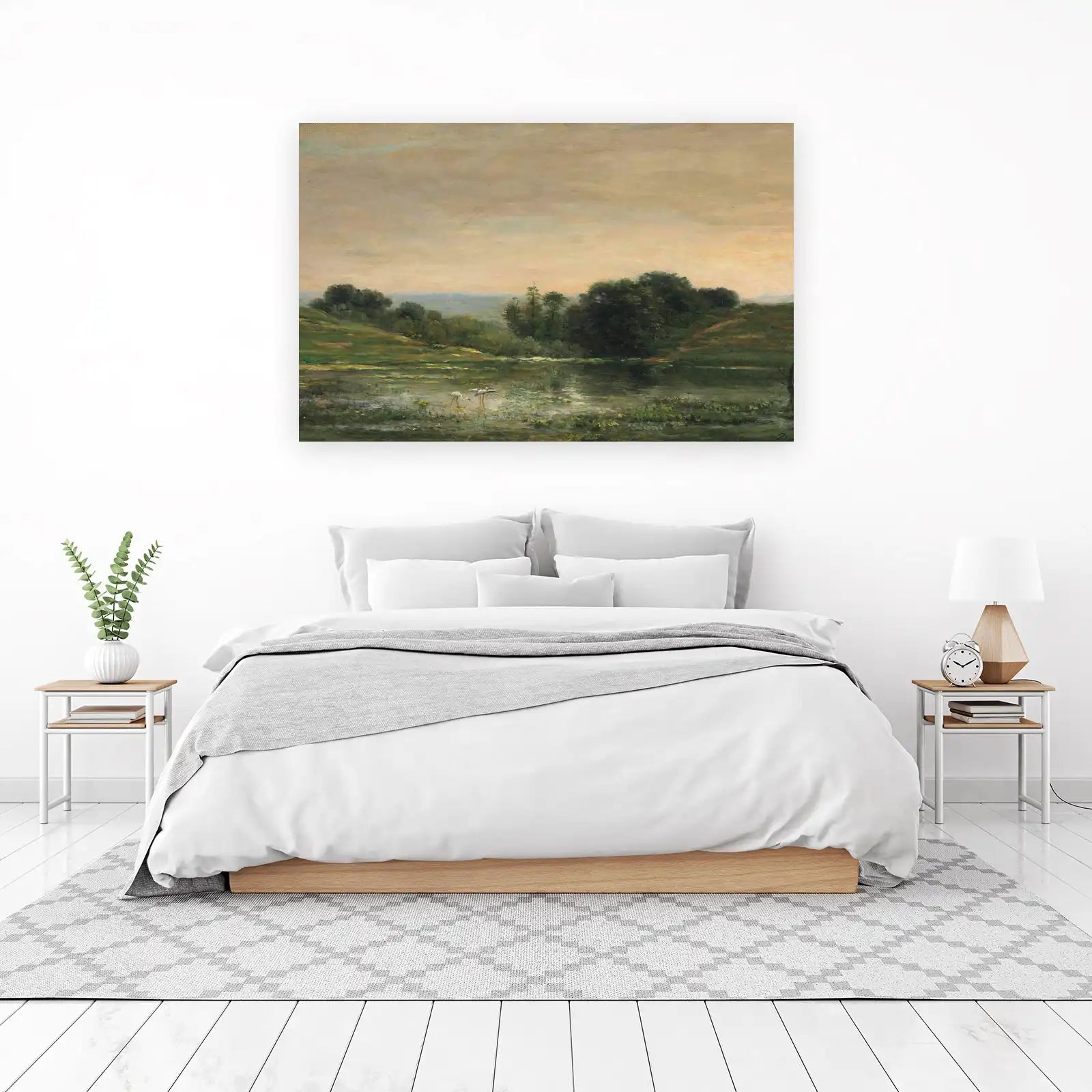 Serene Wetland Birds Landscape Wall Art