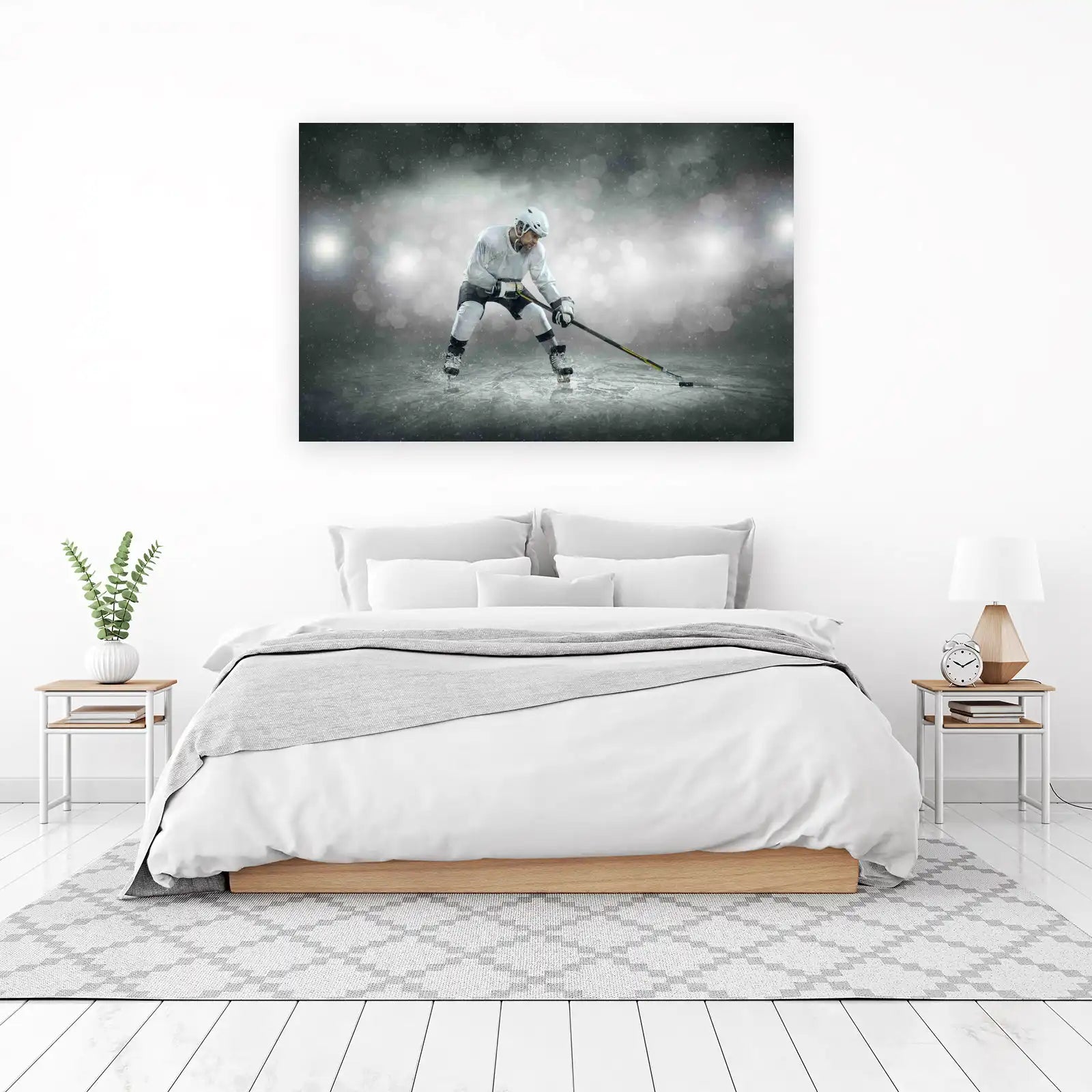 Intense Hockey Player Action Wall Art