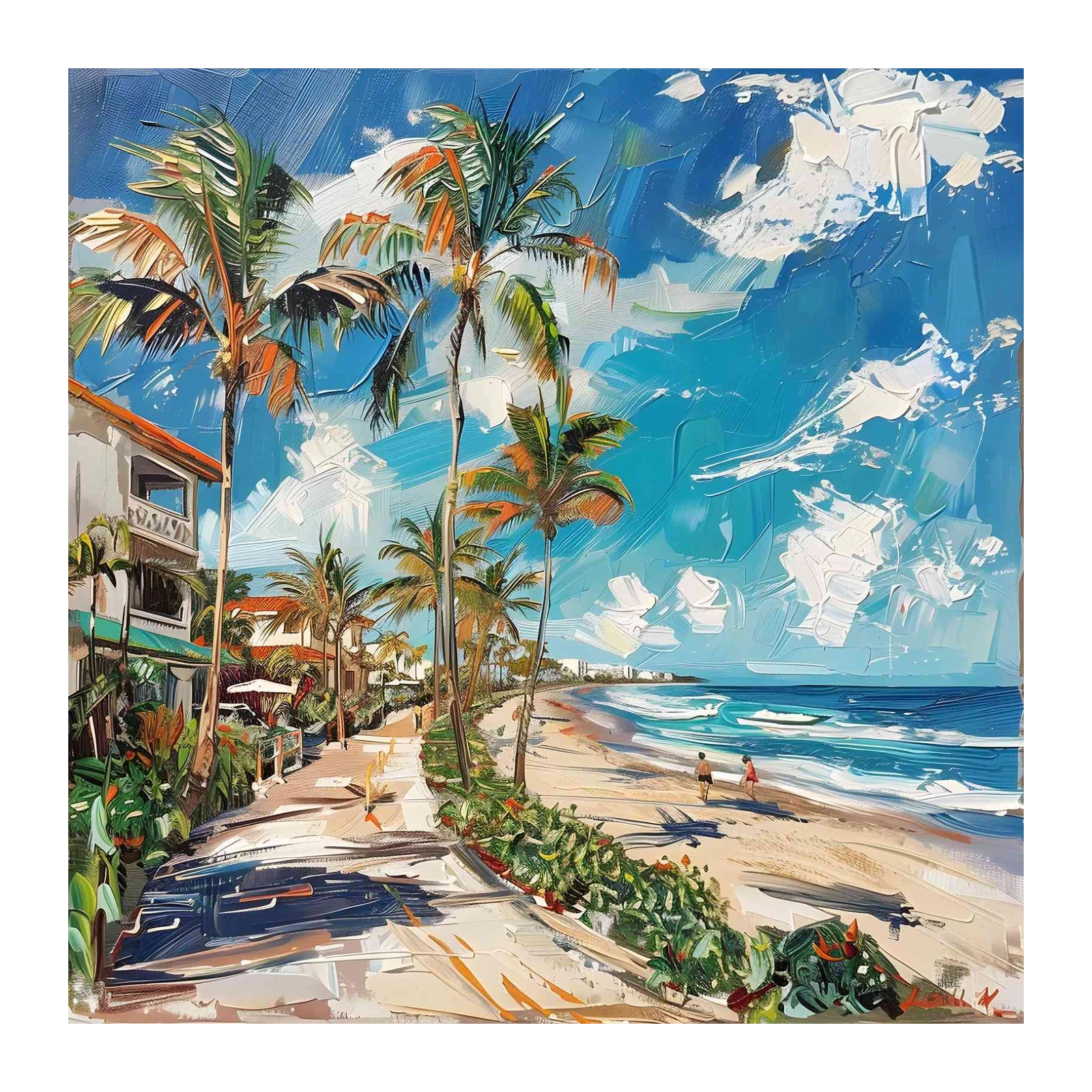 Tropical Beach Palm Path Wall Art