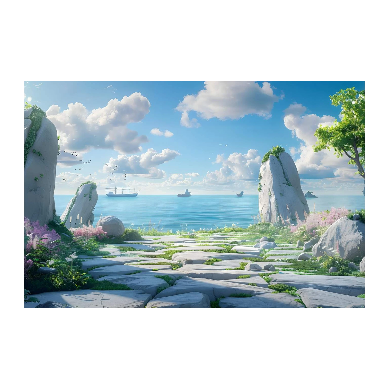 Tranquil Ocean Pathway Wall Art
