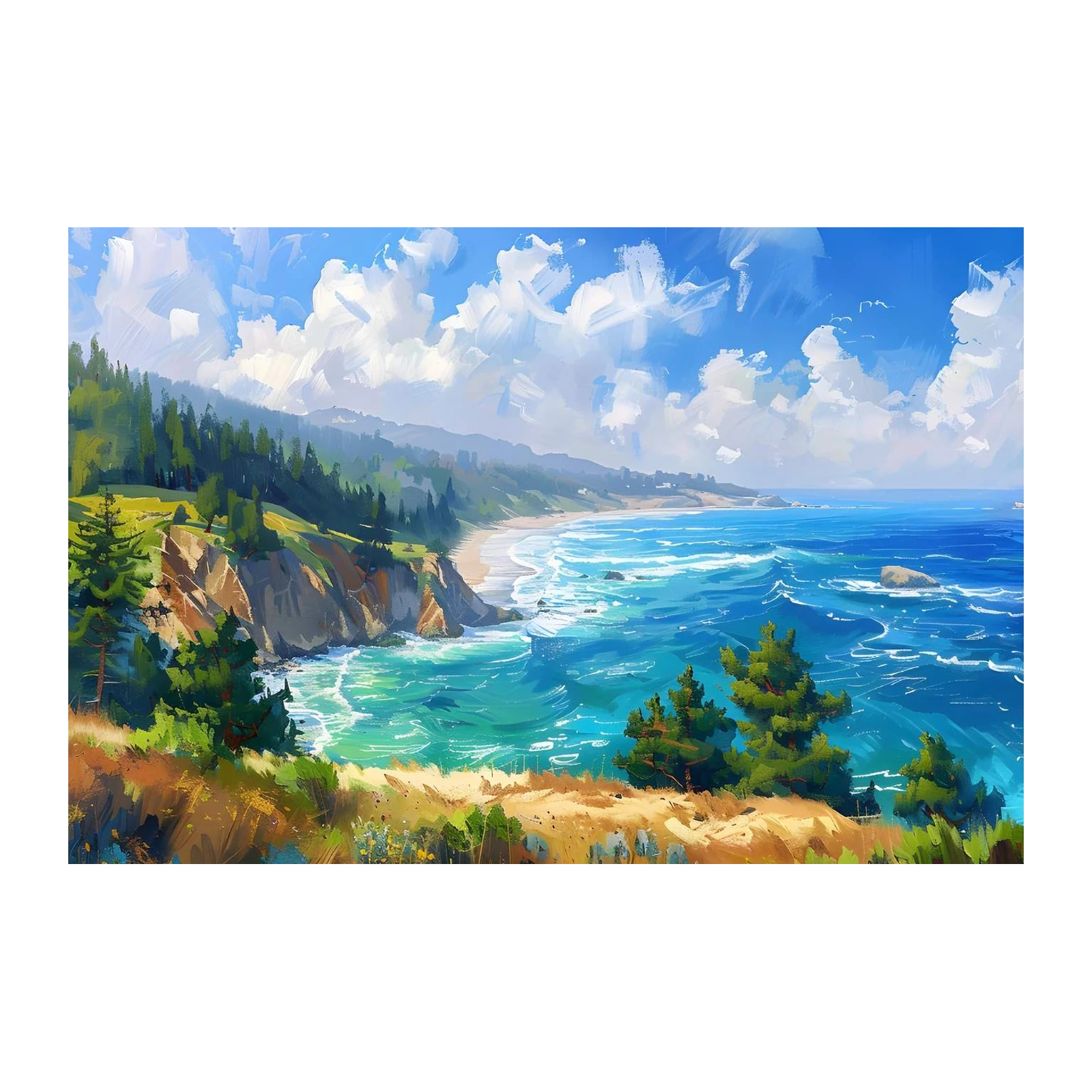 Coastal Serenity Ocean Landscape Wall Art