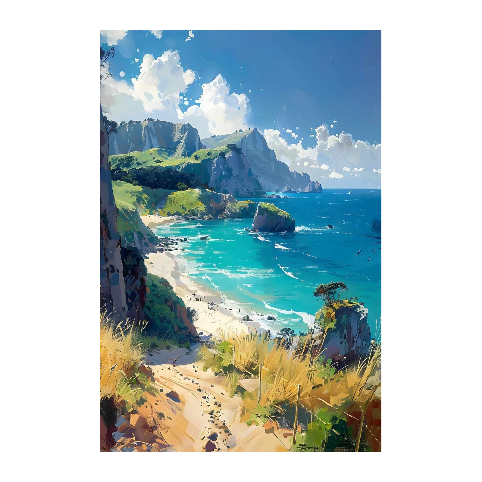 Coastal Paradise Landscape Wall Art