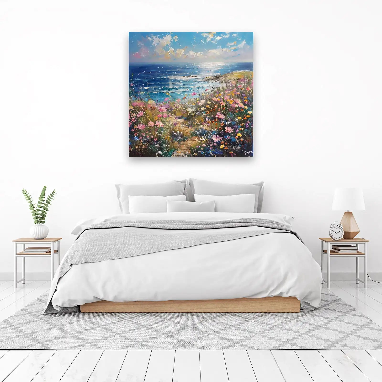 Vibrant Floral Coastal Path Wall Art