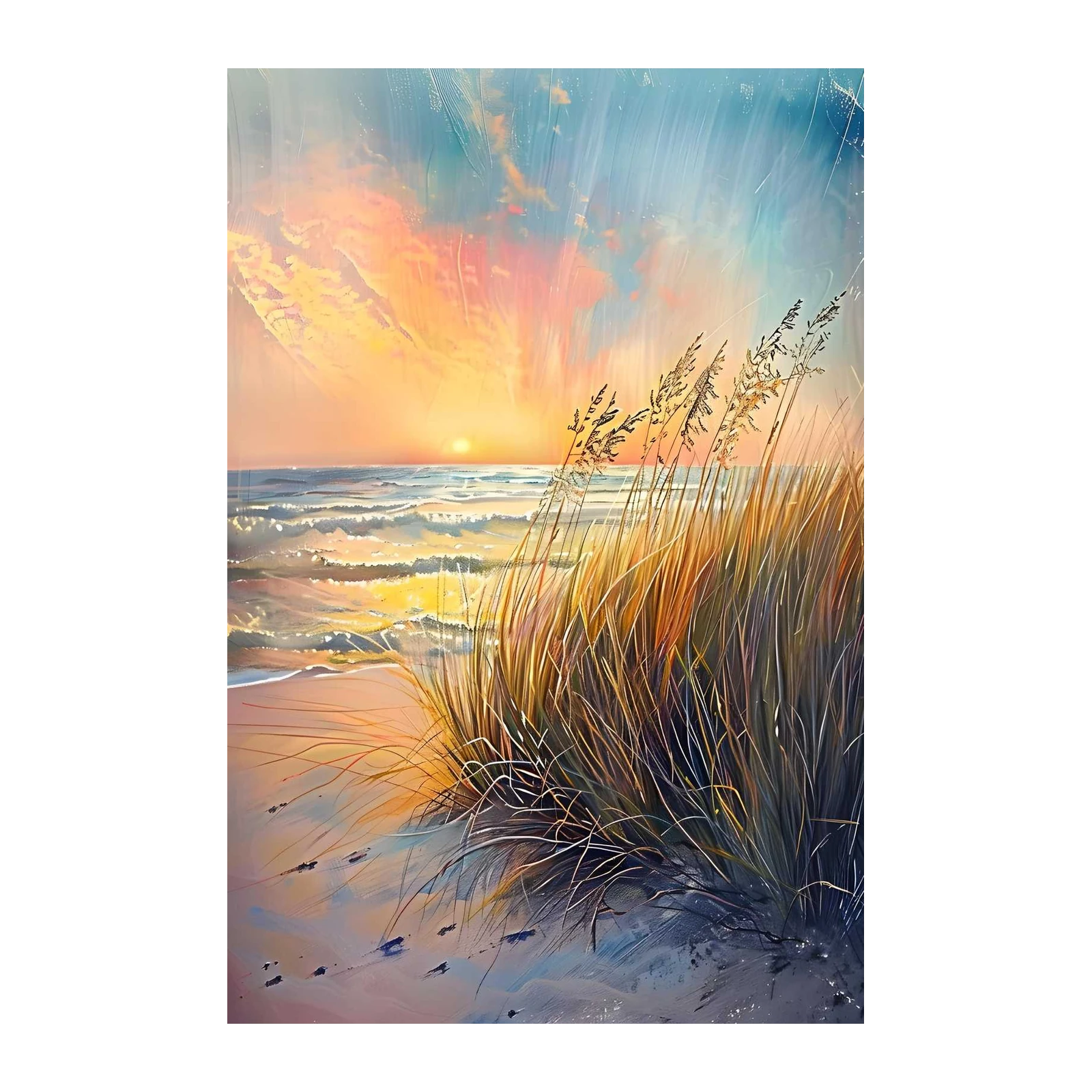 Golden Hour Beach Grass Wall Art
