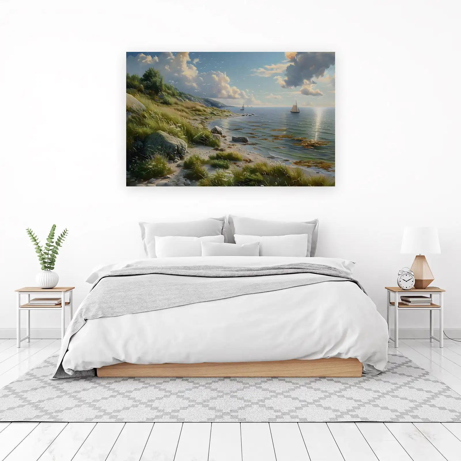 Tranquil Coastal Sailboats Wall Art