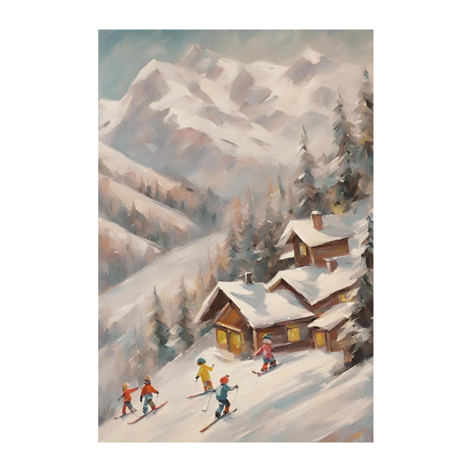 Cozy Ski Village Joy Wall Art
