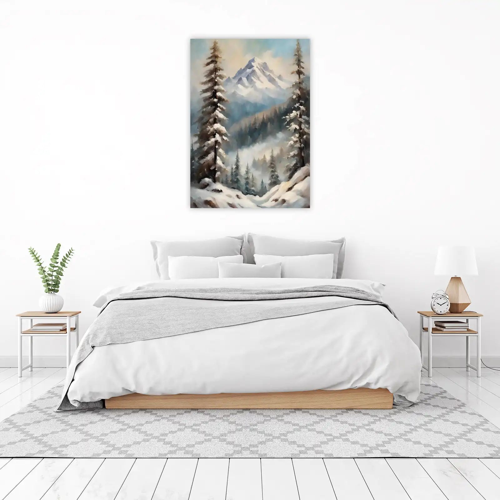Serene Winter Mountain Landscape Wall Art