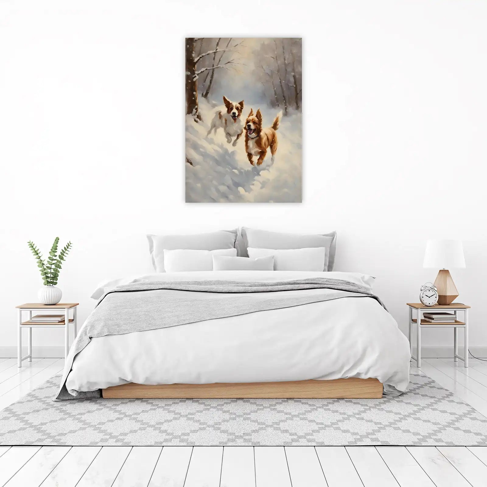 Joyful Snow Dogs Winter Wall Art