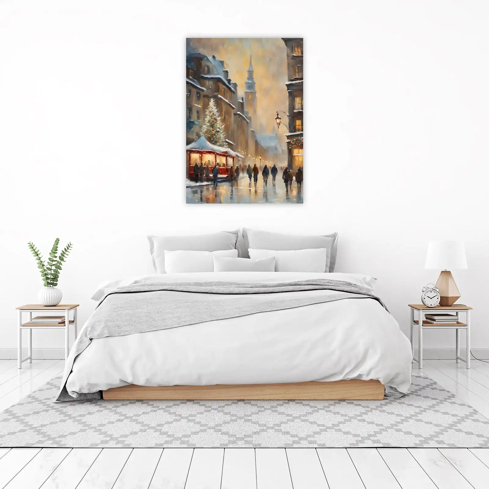 Winter Holiday Street Scene Wall Art