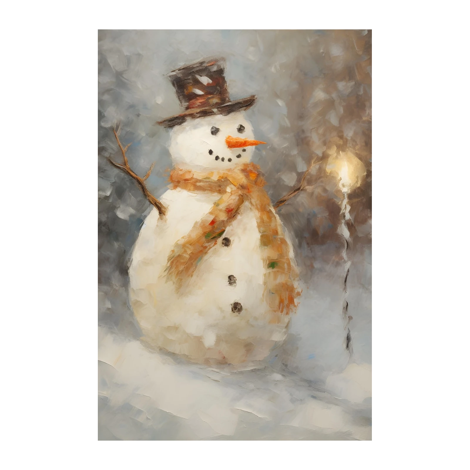 Cozy Snowman with Sparkler Wall Art