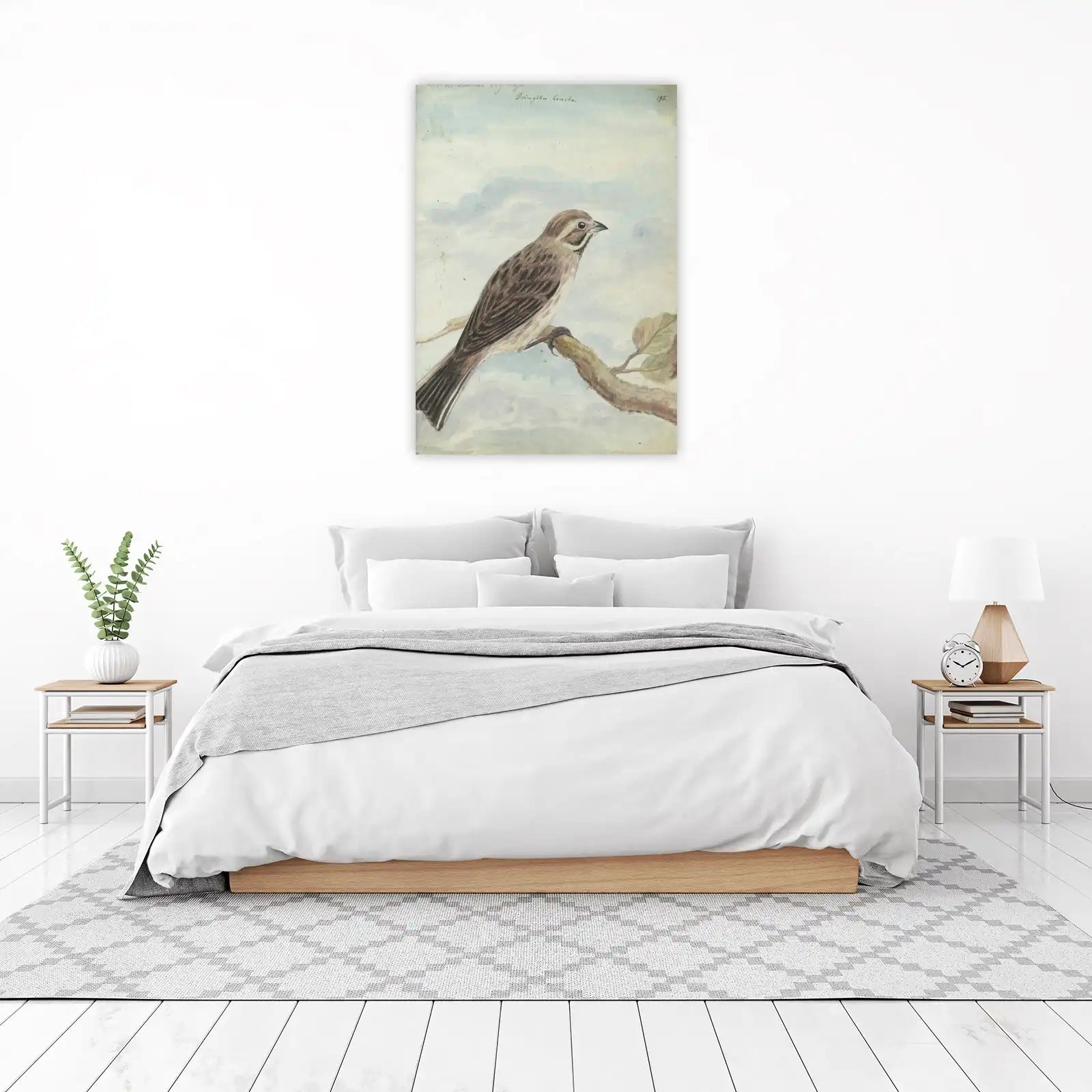 Vintage Bird Art: Rustic Finch Wall Art