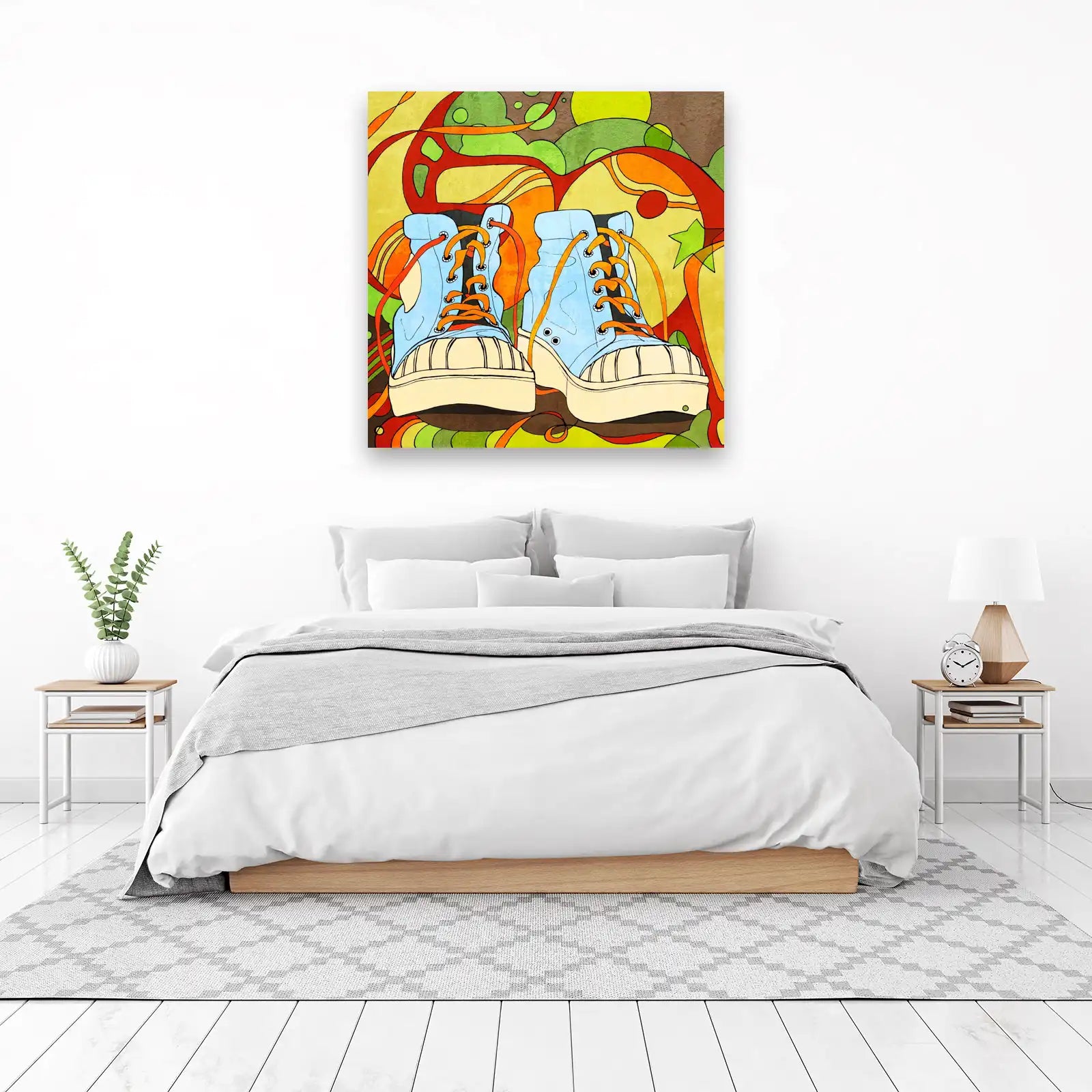 Retro Blue Kicks Abstract Pop Art Wall Art