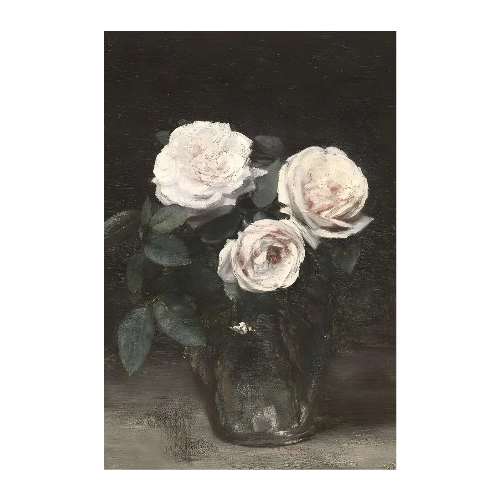 Elegant White Roses Still Life Wall Art