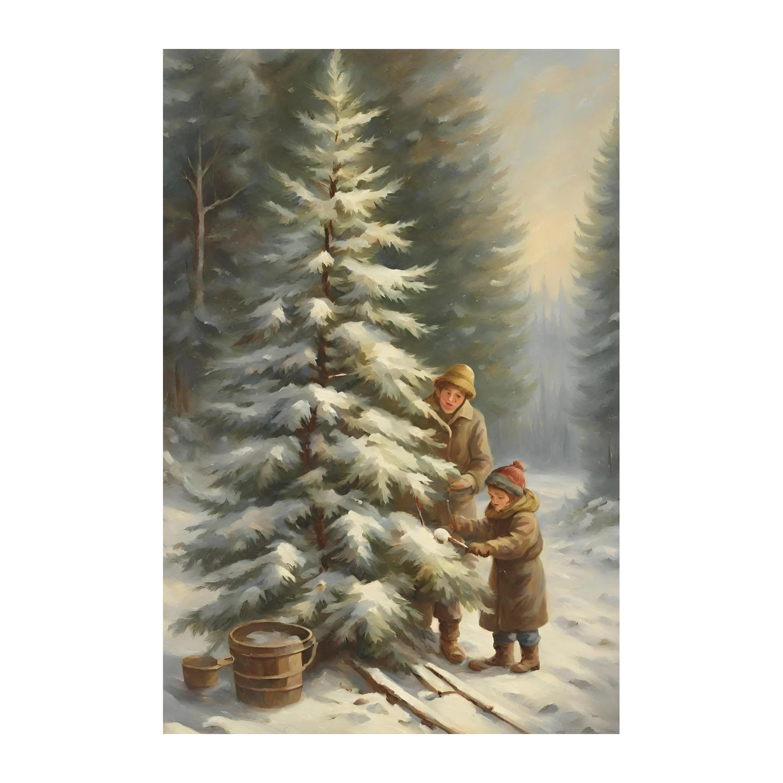 Winter Childhood Nostalgia Wall Art