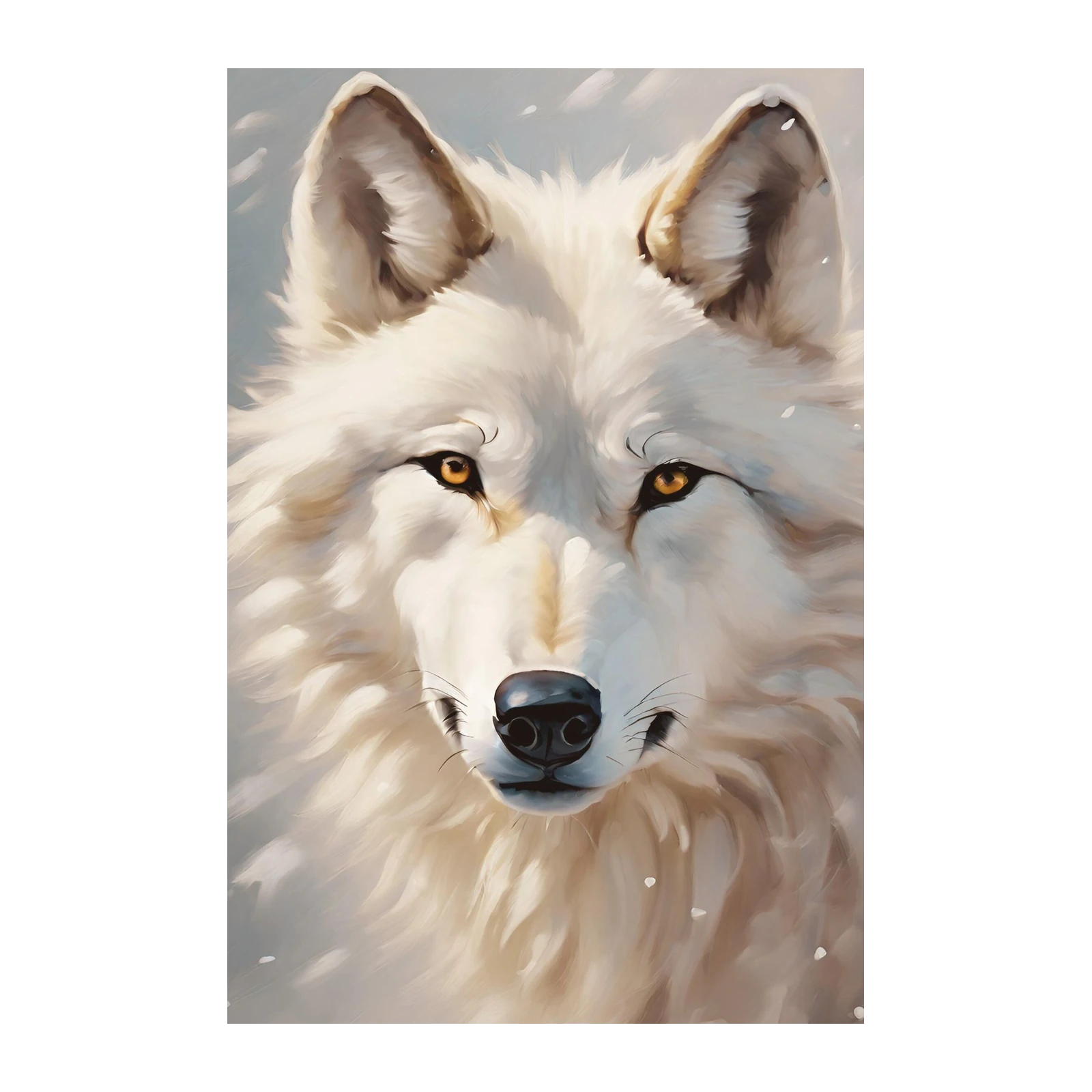 Majestic White Wolf Snowfall Wall Art