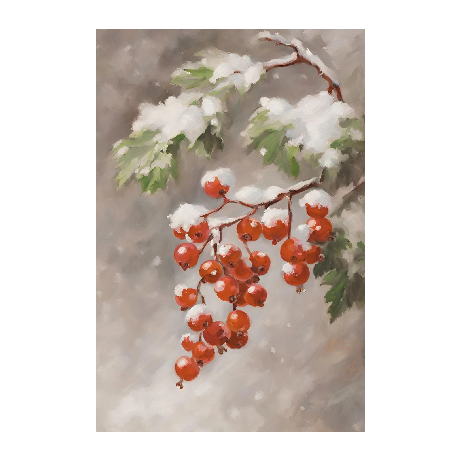 Winter Berries Snow Wall Art