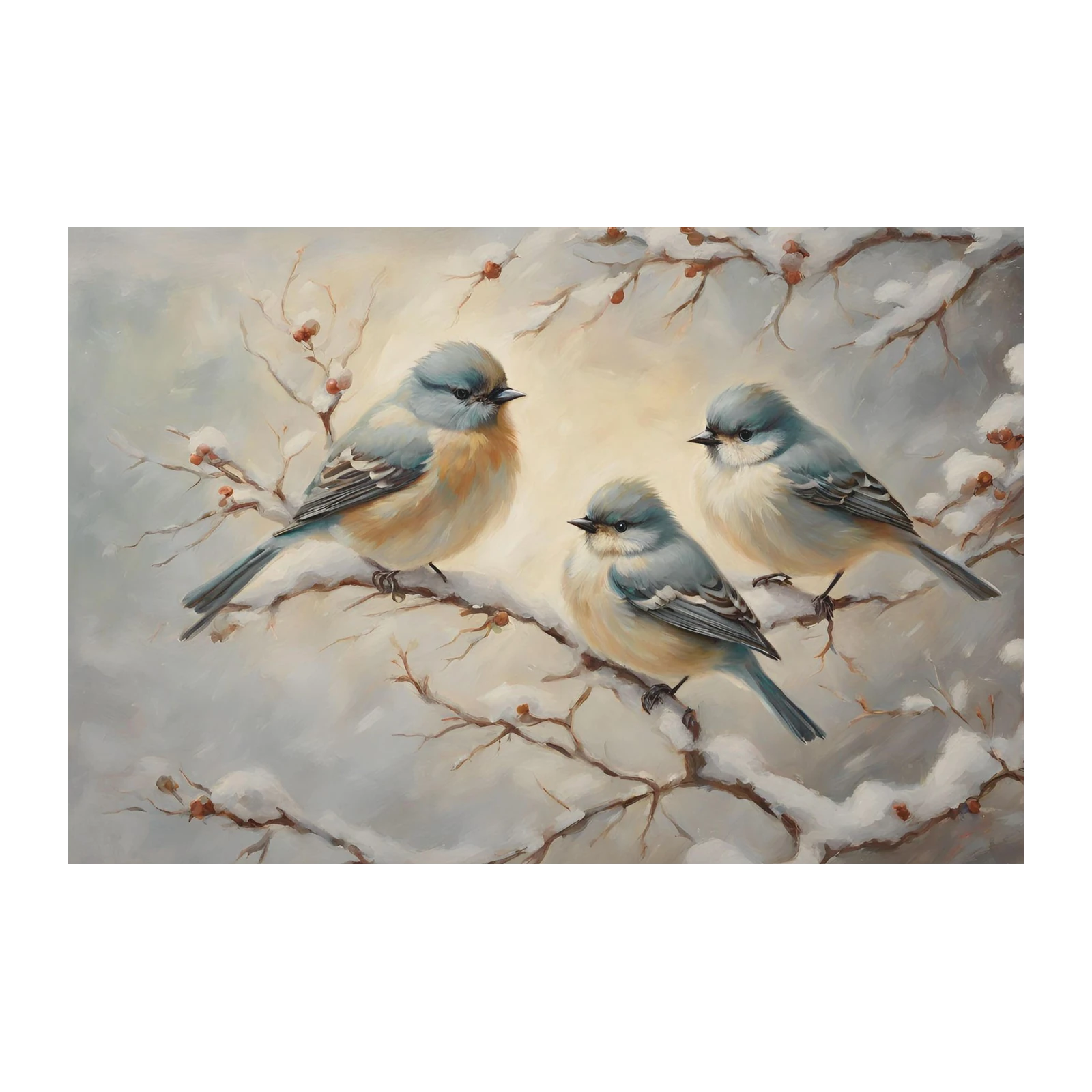 Winter Birds Serenity Wall Art