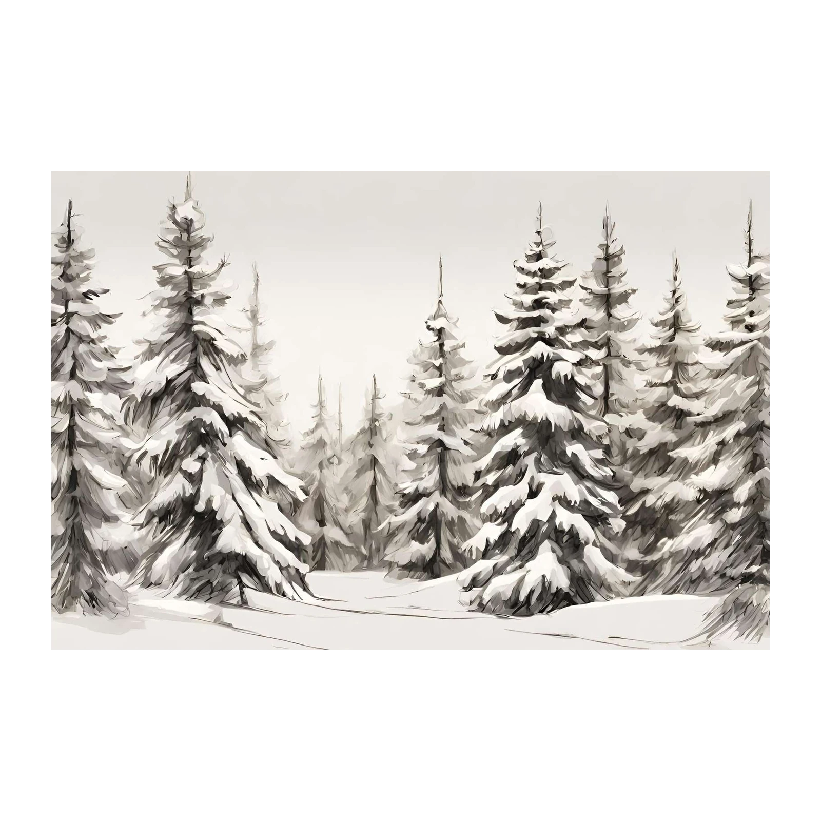 Serene Snow-Covered Forest Wall Art