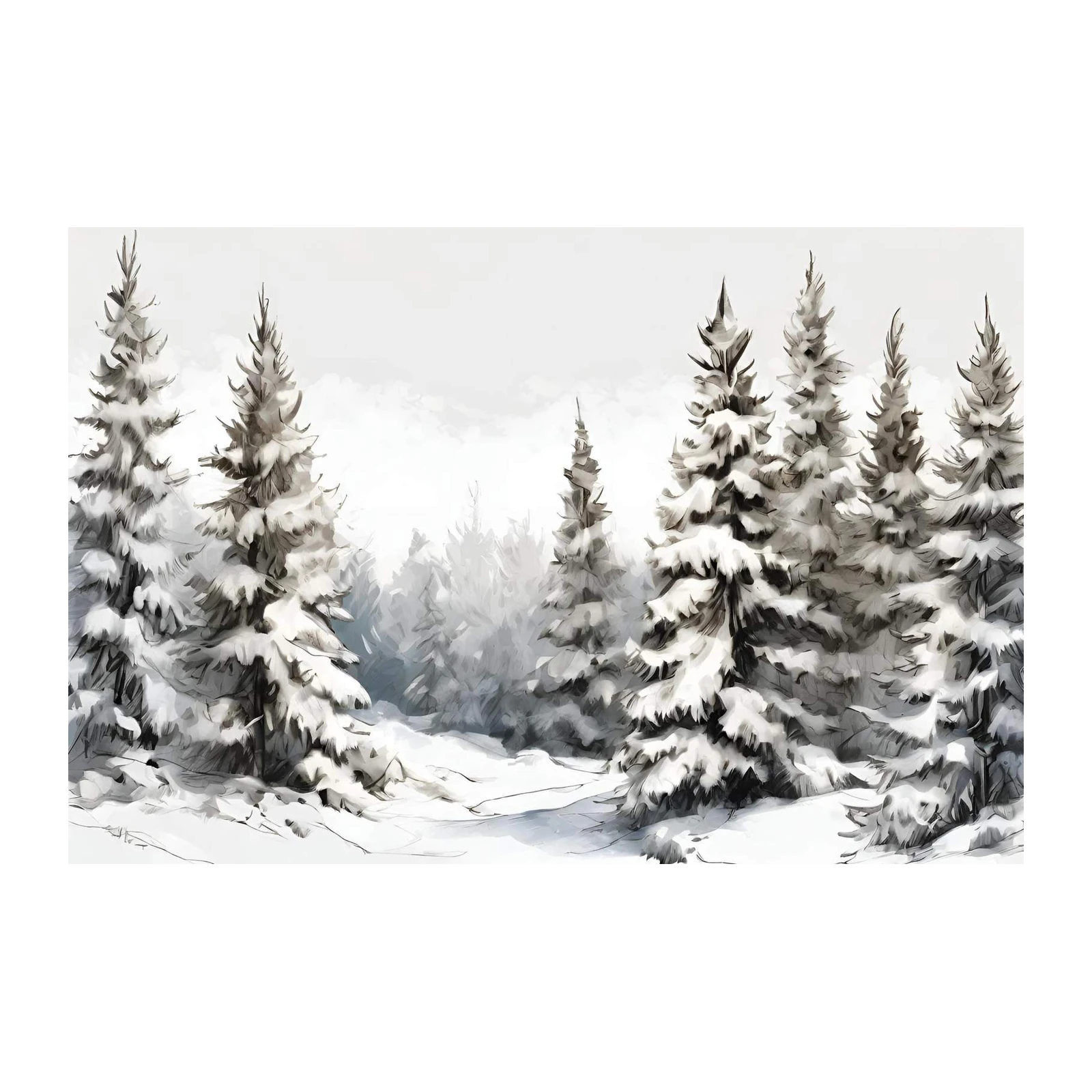 Serene Snowy Forest Wall Art