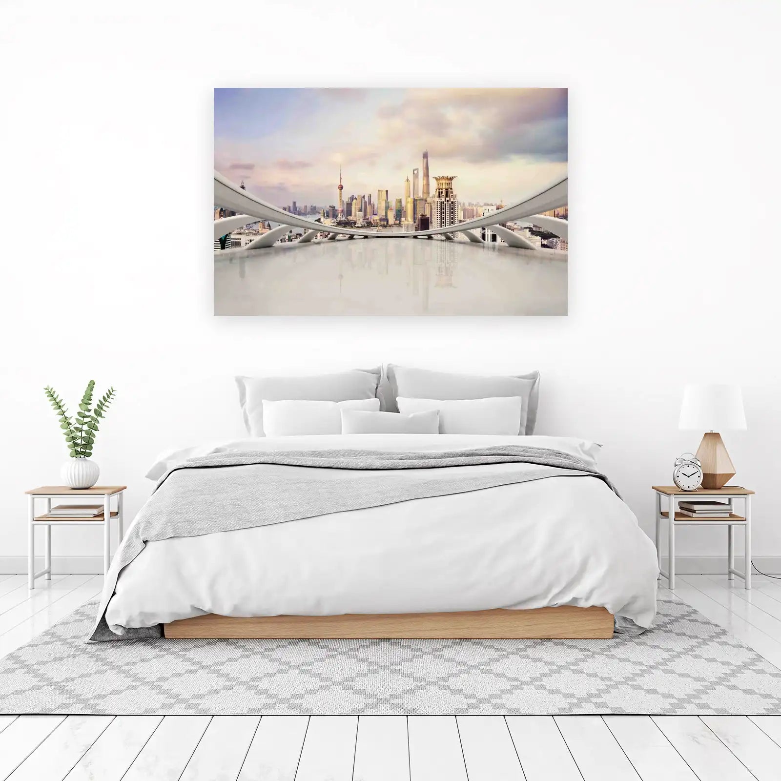 Modern Shanghai Skyline Architectural Wall Art