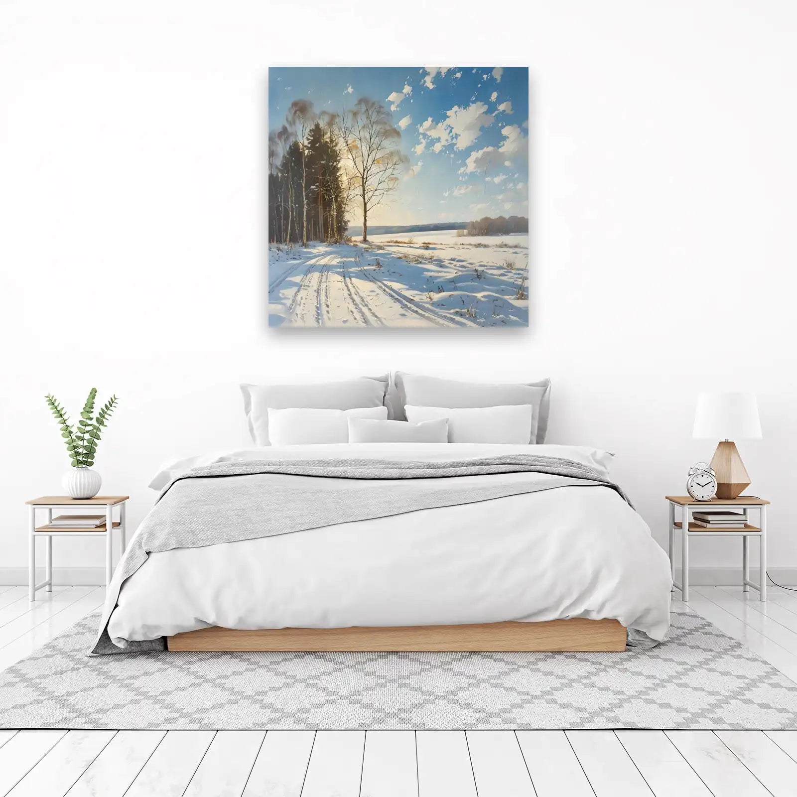 Winter Road & Forest Wall Art