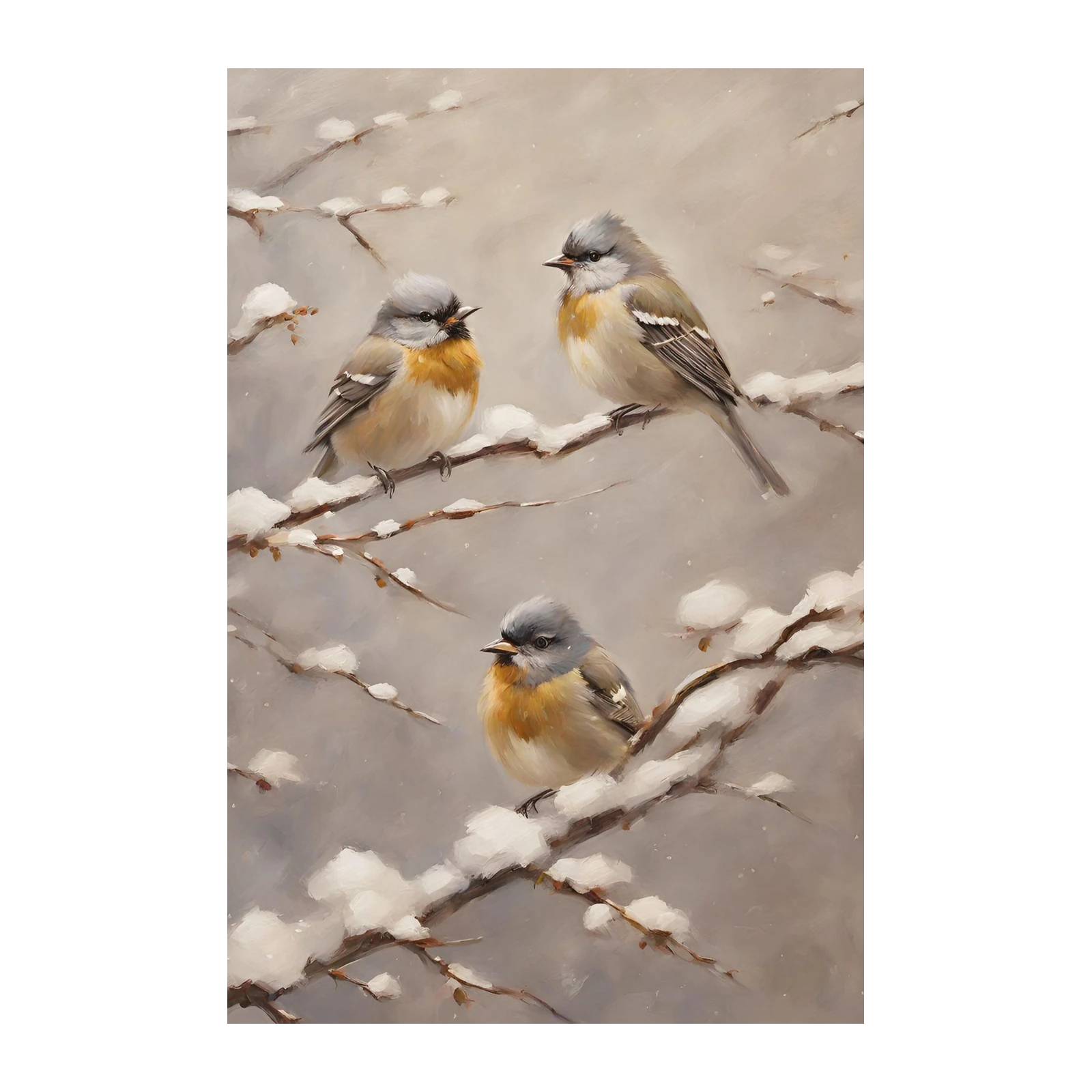 Winter Birds Serenity Wall Art
