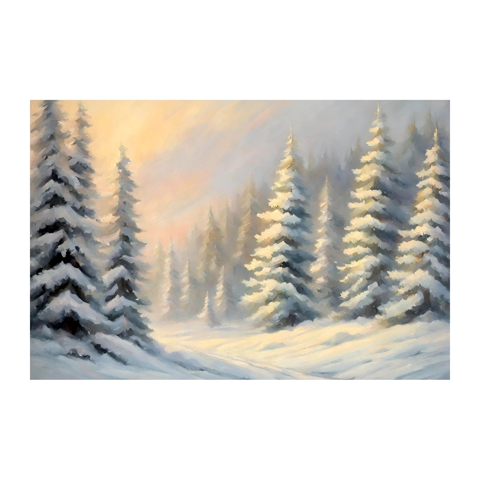 Serene Winter Forest Snow Trees Wall Art