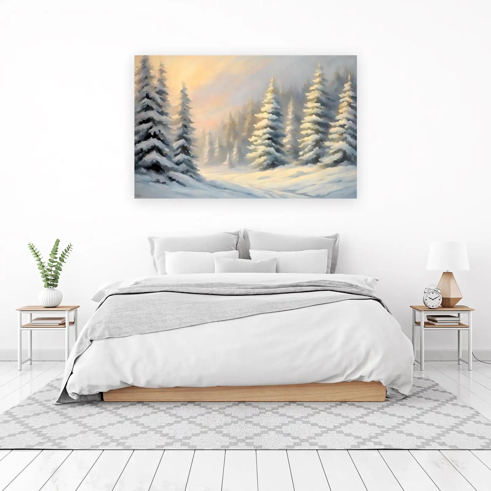 Serene Winter Forest Snow Trees Wall Art