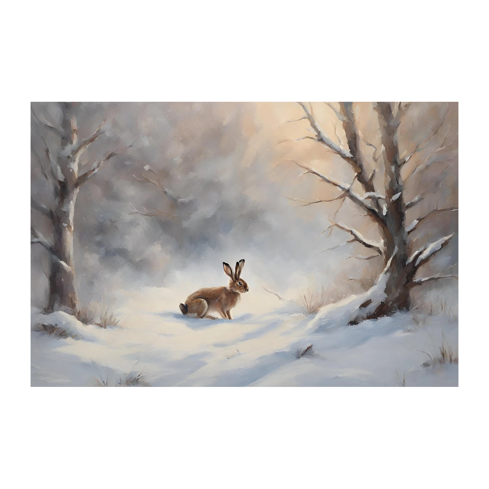 Enchanting Winter Hare Wall Art