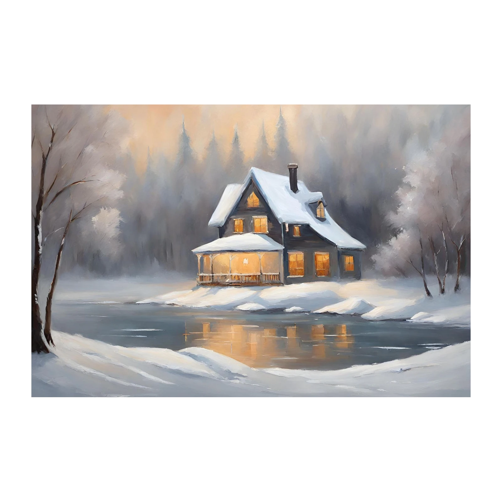 Cozy Winter Cabin Ambiance Wall Art