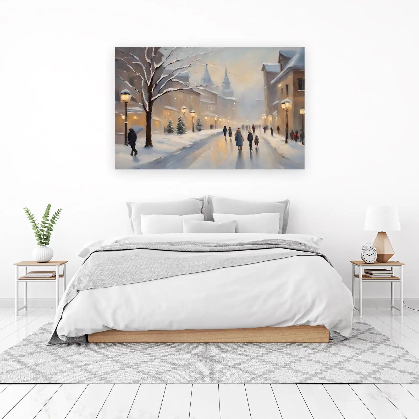 Cozy Winter Street Scene Wall Art