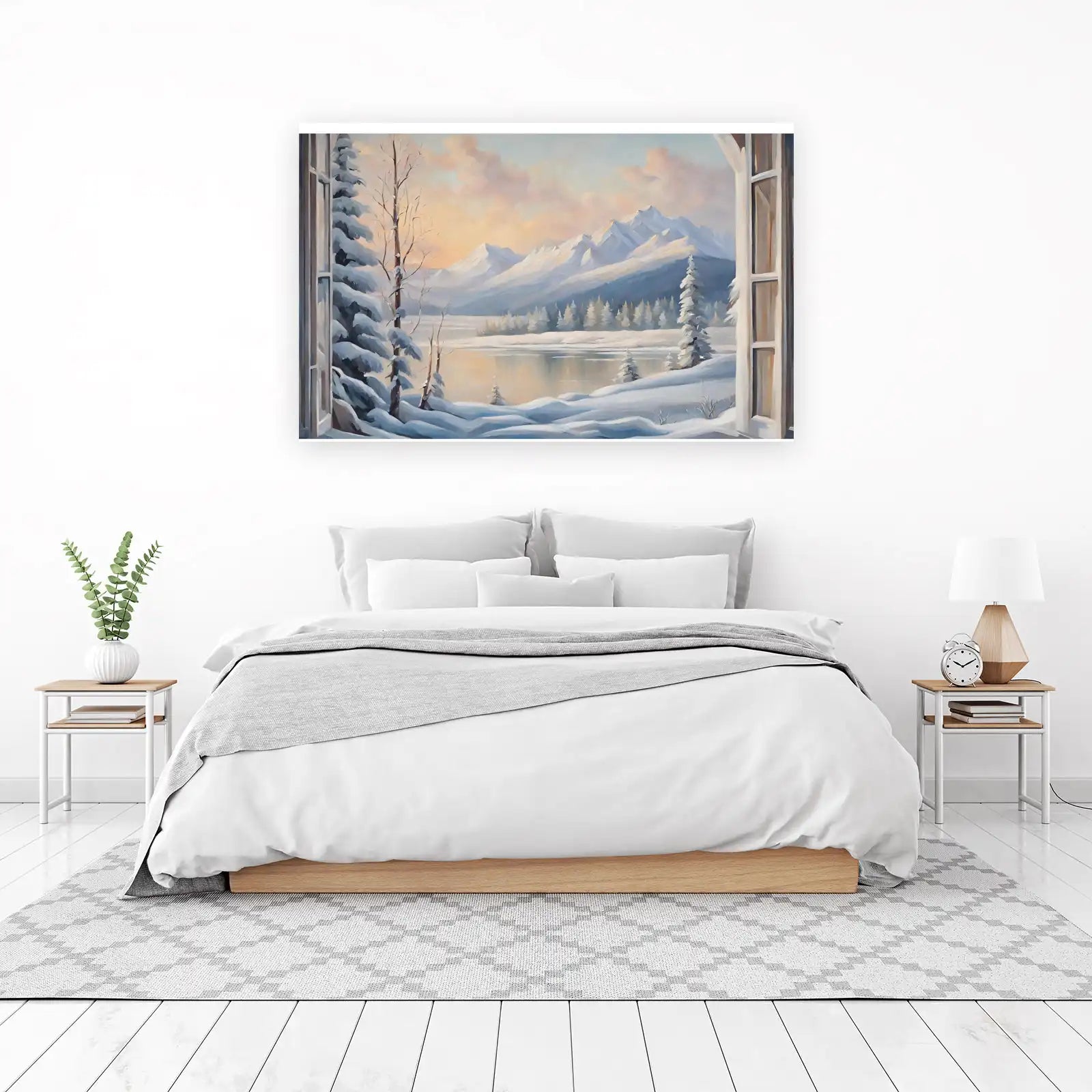 Serene Winter Landscape Window Wall Art