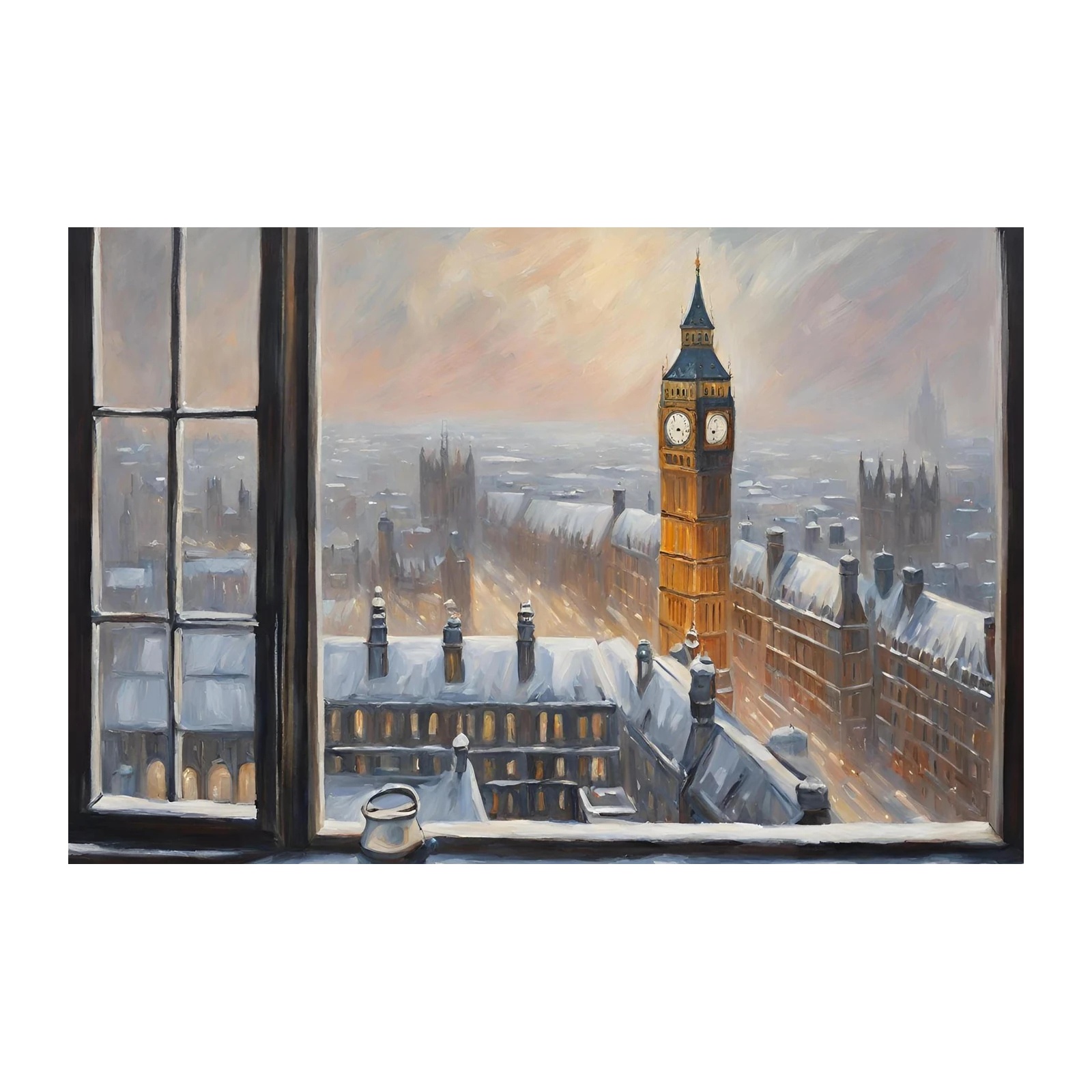 Cozy London Winter View Big Ben Wall Art
