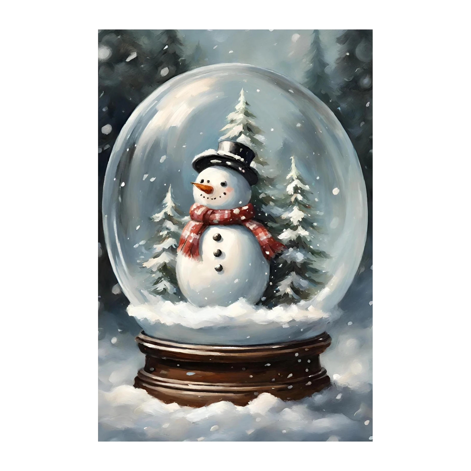 Charming Snow Globe Snowman Wall Art